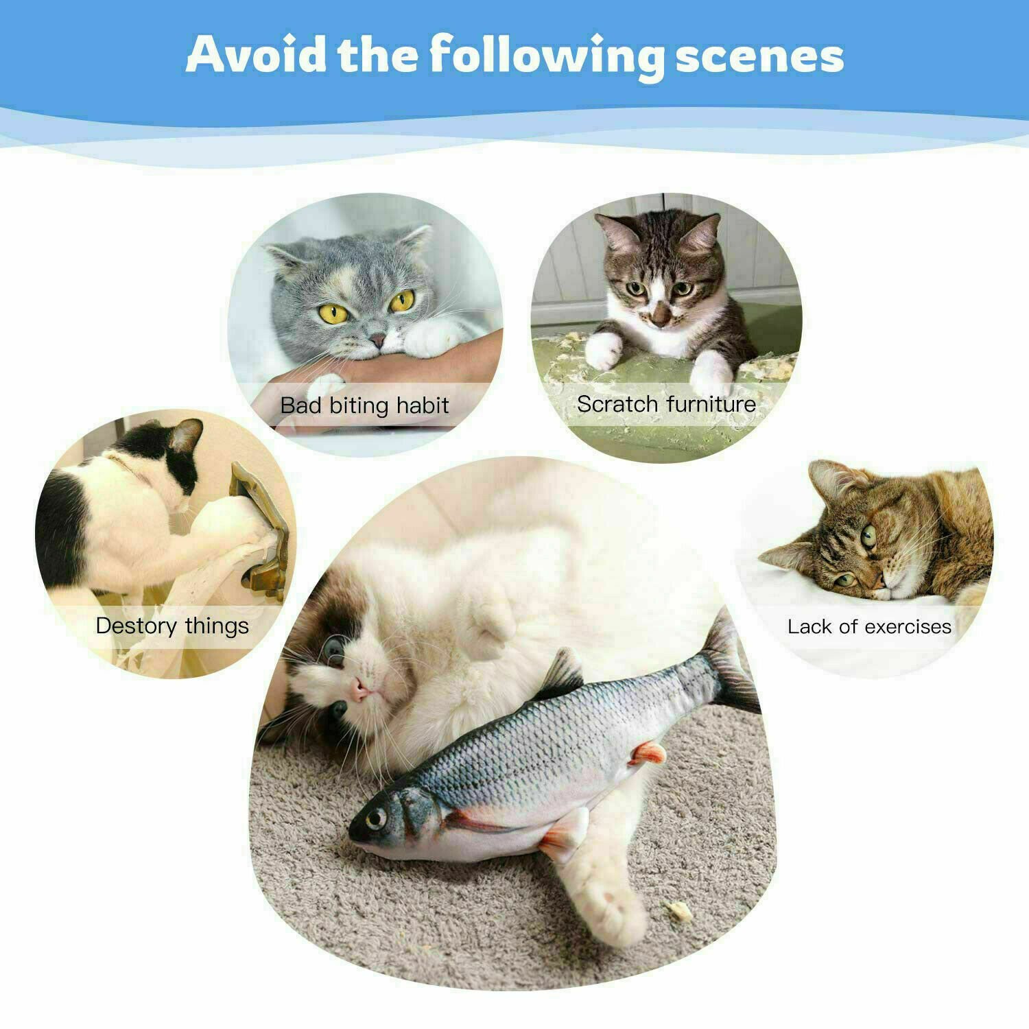Electric Fish Cat Toy Realistic Interactive Kicker Jumping Dancing Kitten Toys - Image 7
