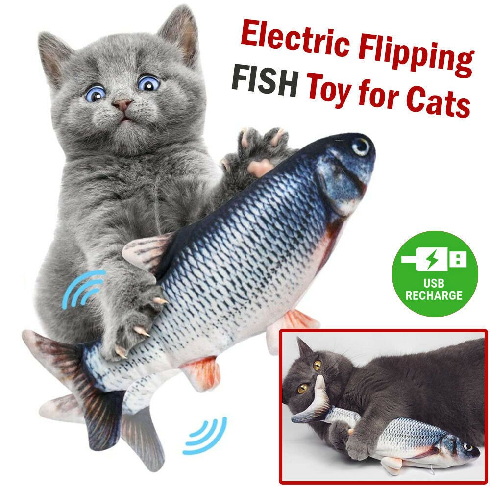 Electric Fish Cat Toy Realistic Interactive Kicker Jumping Dancing Kitten Toys - Image 9