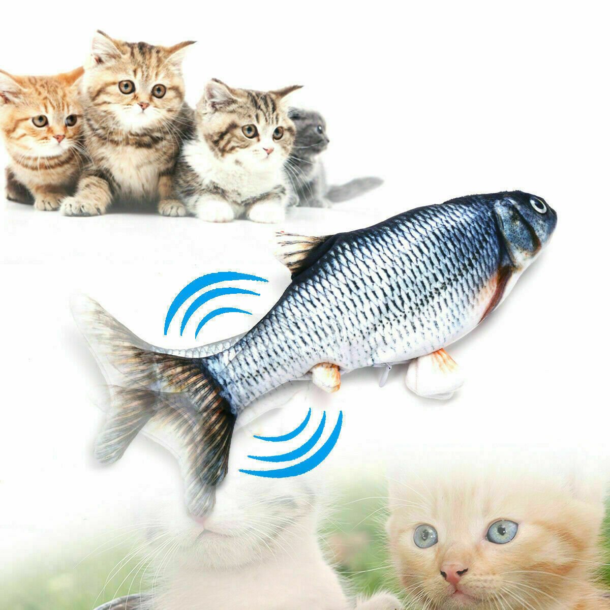 Electric Fish Cat Toy Realistic Interactive Kicker Jumping Dancing Kitten Toys - Image 6