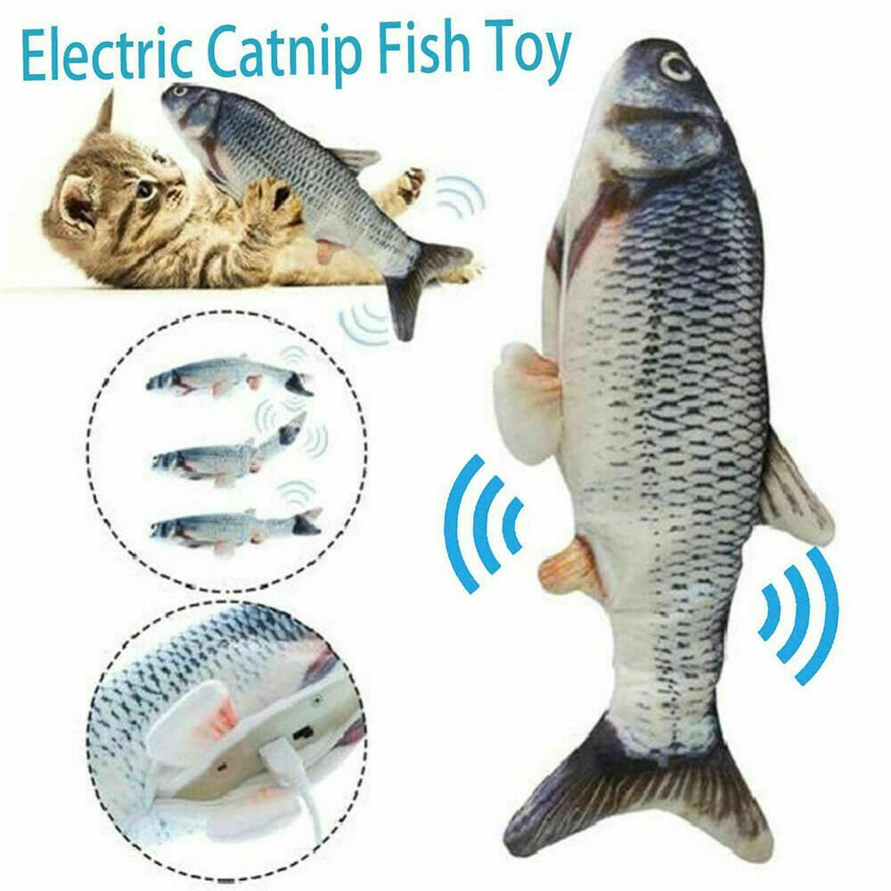 Electric Fish Cat Toy Realistic Interactive Kicker Jumping Dancing Kitten Toys - Image 8