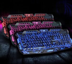 J10 tricolor backlight wired gaming keyboard set colorful - Image 2