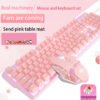 Pink Real Mechanical Keyboard And Mouse Set Girls Cute Gaming Games - Image 3