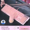 Pink Real Mechanical Keyboard And Mouse Set Girls Cute Gaming Games - Image 2