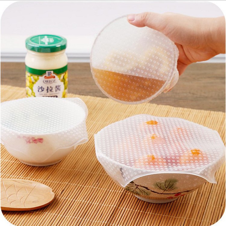 Food Reusable Silicone Stretch Cling Film Saran Wrap Kitchen Microwave Oven Fridge Seal Bowl Cover Pad Kitchen Tools (Copy) - Image 4