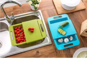 Multifunction Kitchen Chopping Blocks Sinks Drain Basket Cutting Board - Image 2