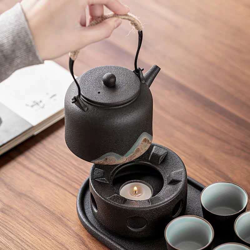 Japanese Style Warm Tea Stove Pot Ceramic Tea Set - Image 2