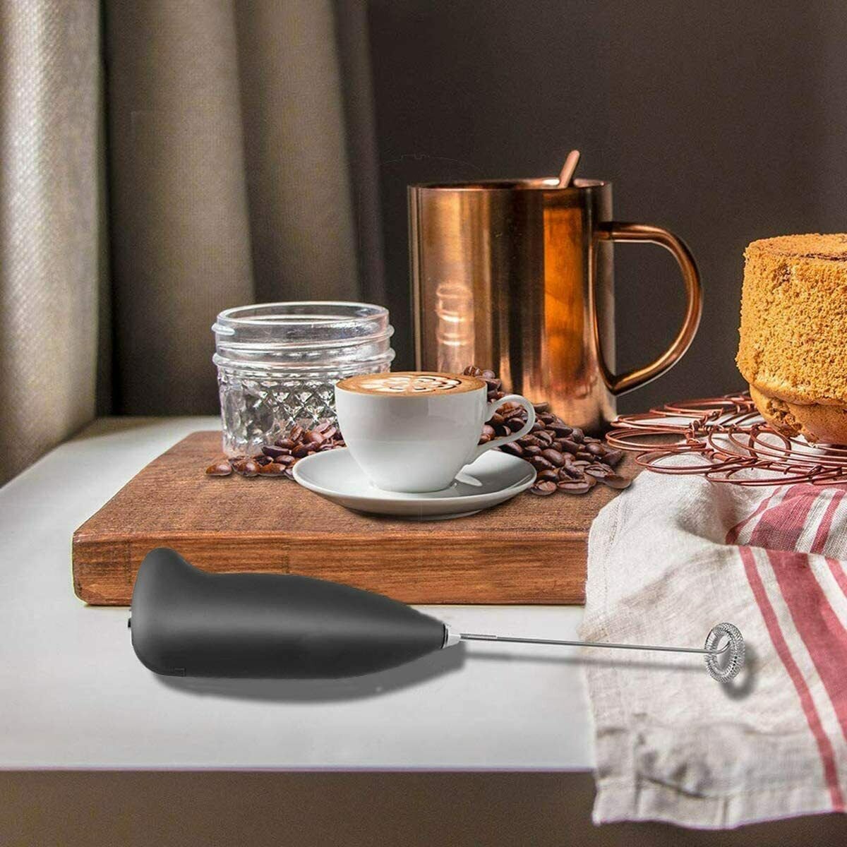 Electric Milk Frother Drink Foamer Whisk Mixer Stirrer Coffee Eggbeater Kitchen - Image 4