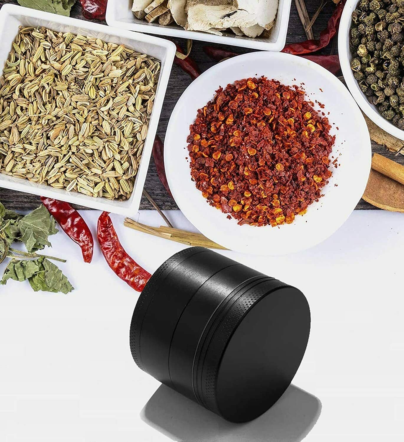 Herb Grinder 4-Piece Metal Small Hand Crusher - Image 9