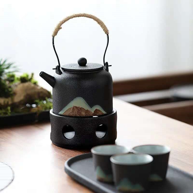 Japanese Style Warm Tea Stove Pot Ceramic Tea Set - Image 8