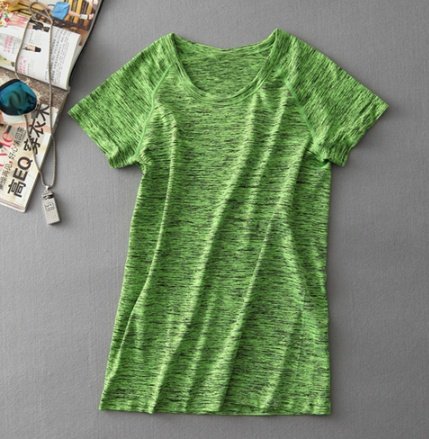 Women's sports short sleeves dyed sports t-shirt aerobics running fitness yoga clothes jackets quick-drying slim clothes