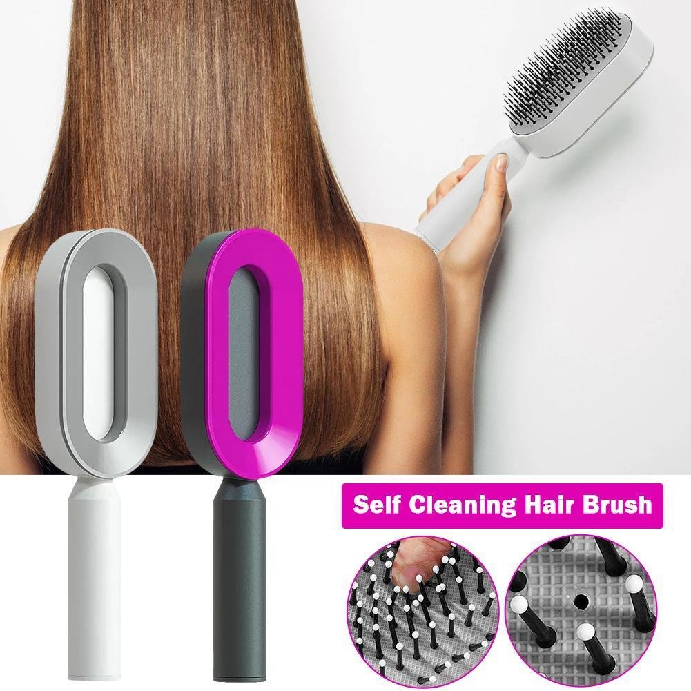 Women Fashion 3D Hair Growth Comb Hairbrush Self-Cleaning Hair Brush Self Cleaning Hair Brush For Women Massage Scalp Promote Blood Circulation Anti Hair Loss - Image 2